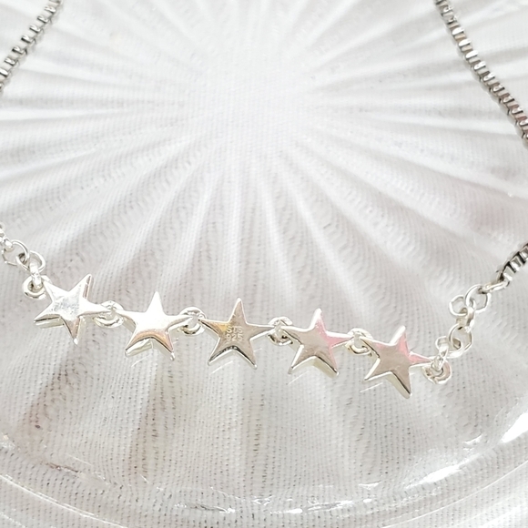 Sterling Silver adjustable Celestial bracelet stars - Picture 5 of 7